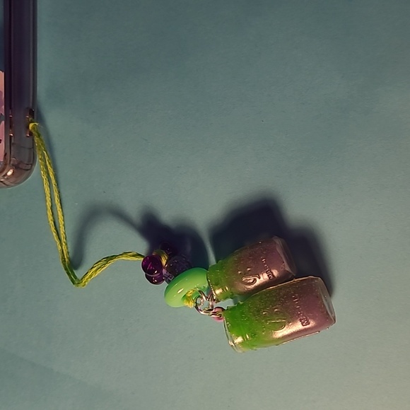 Purple and green mini jar phone charm - Picture 2 of 3